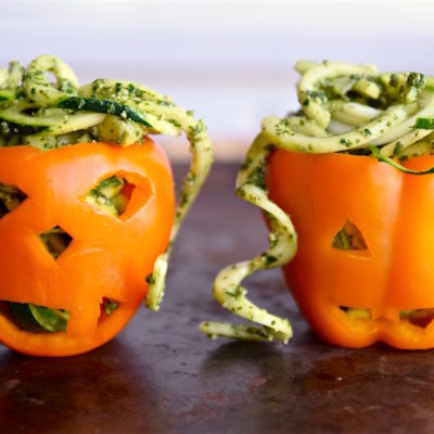 Zoodles and Kale Pesto in Pepper Pumpkins | Tasting Page | Craft Collector