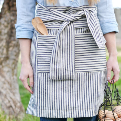 French Striped Half Apron | Boxwood Avenue | Craft Collector