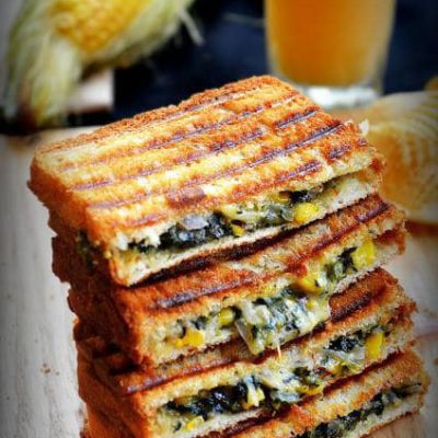 Spinach and Corn Grilled Cheese | Cook with Smile | Craft Collector